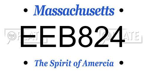EEB824 Massachusetts License Plate