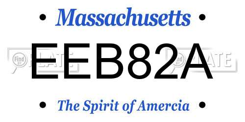 EEB82A Massachusetts License Plate