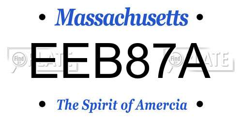 EEB87A Massachusetts License Plate