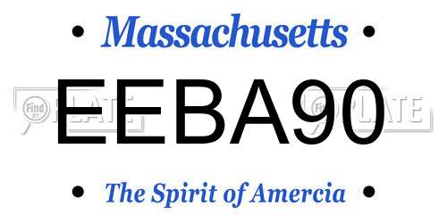 EEBA90 Massachusetts License Plate
