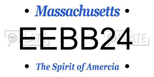 EEBB24 Massachusetts License Plate