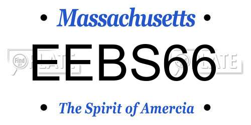 EEBS66 Massachusetts License Plate