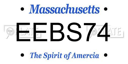 EEBS74 Massachusetts License Plate