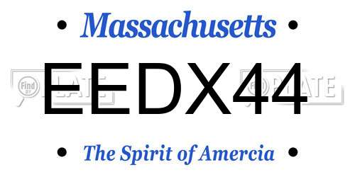 EEDX44 Massachusetts License Plate