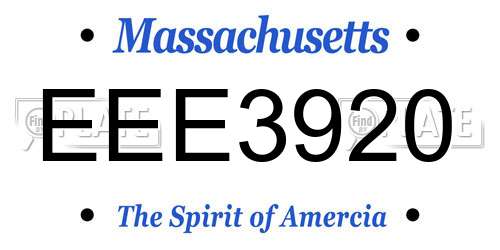 EEE3920 Massachusetts License Plate