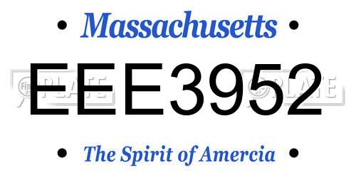 EEE3952 Massachusetts License Plate