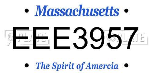 EEE3957 Massachusetts License Plate