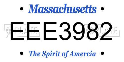 EEE3982 Massachusetts License Plate