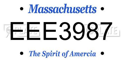 EEE3987 Massachusetts License Plate