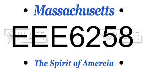 EEE6258 Massachusetts License Plate