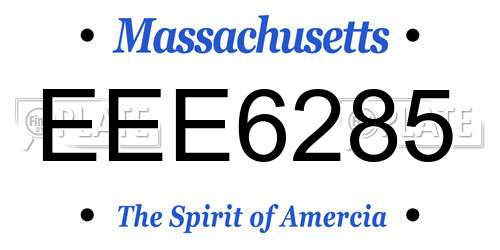 EEE6285 Massachusetts License Plate