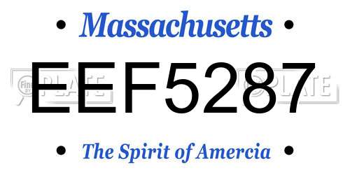 EEF5287 Massachusetts License Plate
