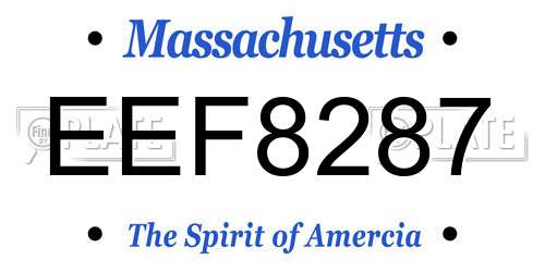 EEF8287 Massachusetts License Plate