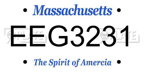 EEG3231 Massachusetts License Plate