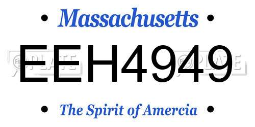 EEH4949 Massachusetts License Plate