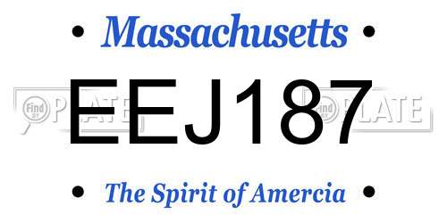EEJ187 Massachusetts License Plate