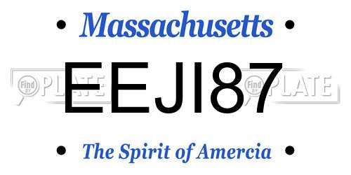 EEJI87 Massachusetts License Plate