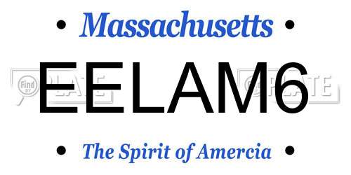 EELAM6 Massachusetts License Plate