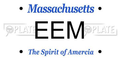 EEM Massachusetts License Plate