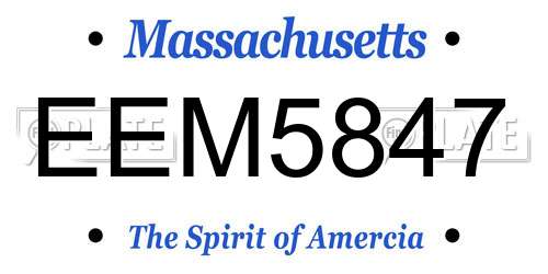 EEM5847 Massachusetts License Plate