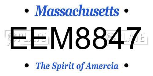 EEM8847 Massachusetts License Plate