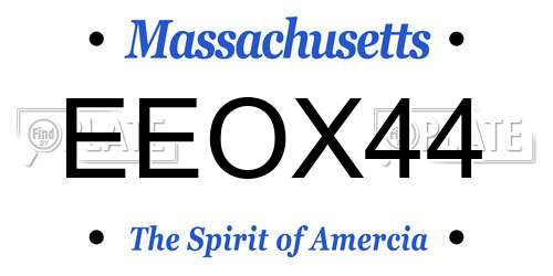 EEOX44 Massachusetts License Plate