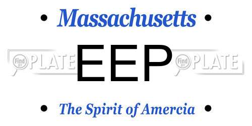 EEP Massachusetts License Plate