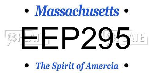 EEP295 Massachusetts License Plate