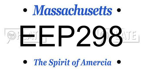 EEP298 Massachusetts License Plate