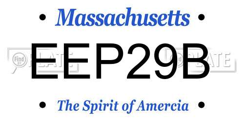 EEP29B Massachusetts License Plate