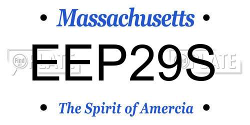 EEP29S Massachusetts License Plate