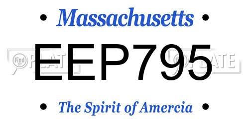 EEP795 Massachusetts License Plate