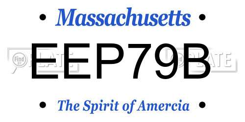 EEP79B Massachusetts License Plate
