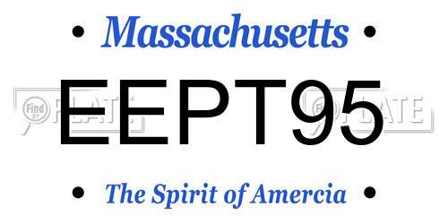 EEPT95 Massachusetts License Plate