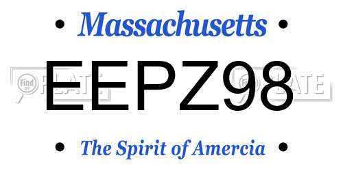 EEPZ98 Massachusetts License Plate