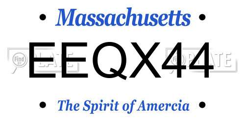 EEQX44 Massachusetts License Plate