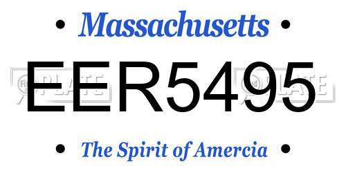 EER5495 Massachusetts License Plate