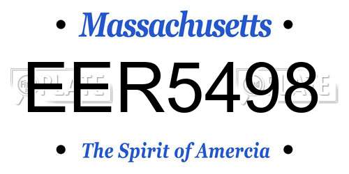 EER5498 Massachusetts License Plate
