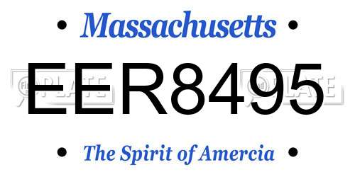 EER8495 Massachusetts License Plate