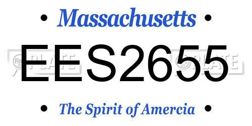 EES2655 Massachusetts License Plate