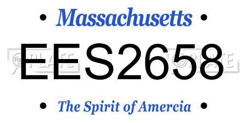 EES2658 Massachusetts License Plate