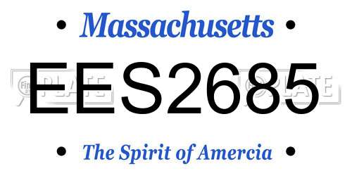 EES2685 Massachusetts License Plate