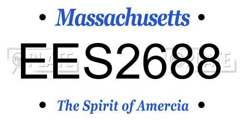 EES2688 Massachusetts License Plate