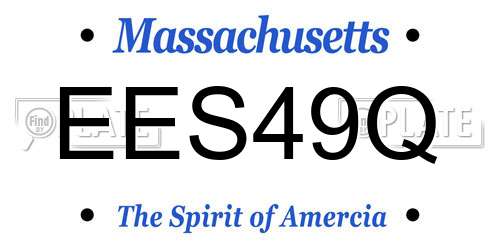 EES49Q Massachusetts License Plate
