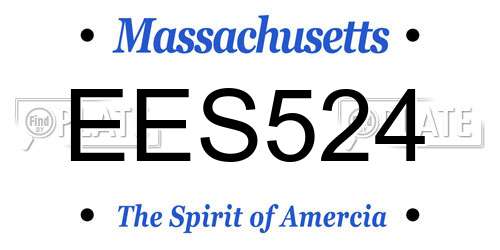 EES524 Massachusetts License Plate