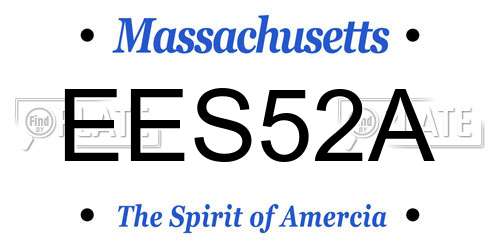 EES52A Massachusetts License Plate