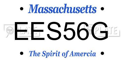 EES56G Massachusetts License Plate