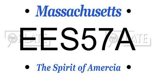 EES57A Massachusetts License Plate