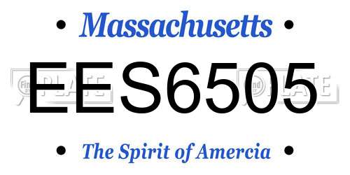 EES6505 Massachusetts License Plate