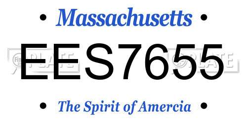 EES7655 Massachusetts License Plate